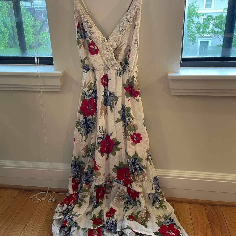 Lush floral high-low maxi dress
